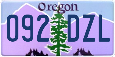 OR license plate 092DZL