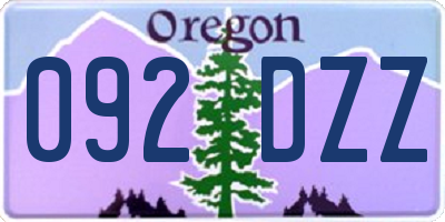 OR license plate 092DZZ