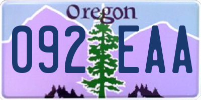 OR license plate 092EAA