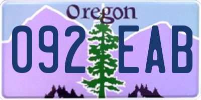 OR license plate 092EAB