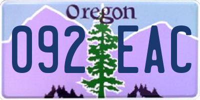 OR license plate 092EAC