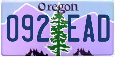 OR license plate 092EAD