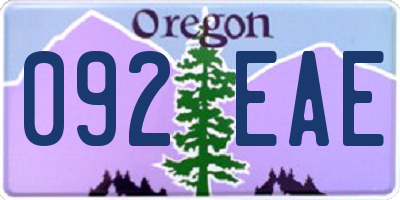 OR license plate 092EAE