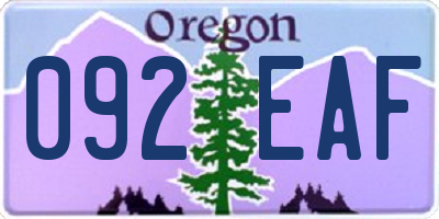 OR license plate 092EAF