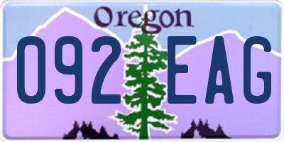 OR license plate 092EAG