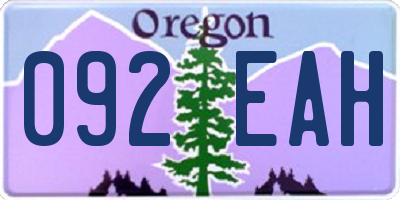 OR license plate 092EAH