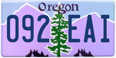 OR license plate 092EAI