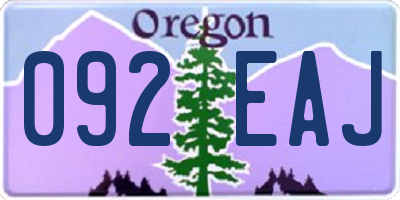 OR license plate 092EAJ