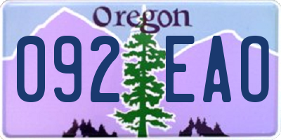 OR license plate 092EAO