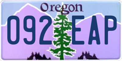 OR license plate 092EAP