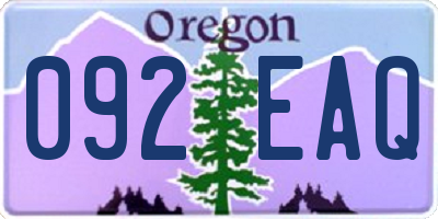 OR license plate 092EAQ
