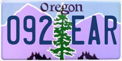 OR license plate 092EAR