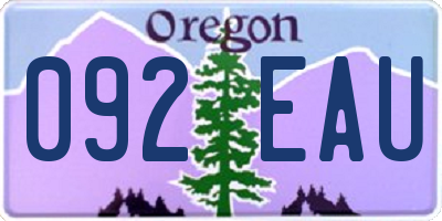 OR license plate 092EAU