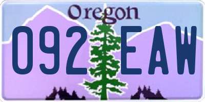OR license plate 092EAW