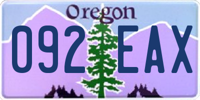 OR license plate 092EAX
