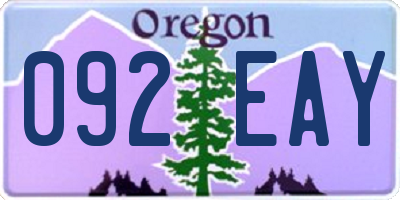 OR license plate 092EAY