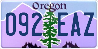 OR license plate 092EAZ