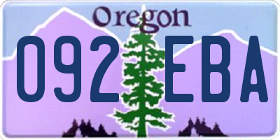 OR license plate 092EBA