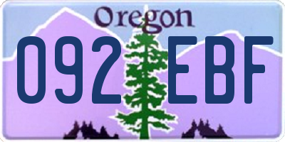 OR license plate 092EBF