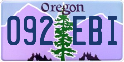 OR license plate 092EBI