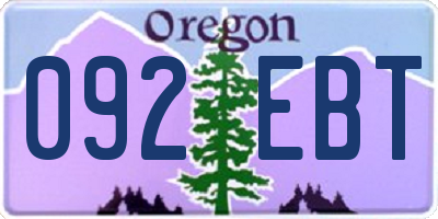 OR license plate 092EBT