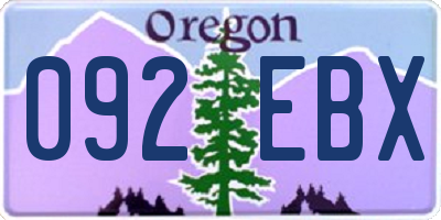 OR license plate 092EBX