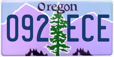 OR license plate 092ECE