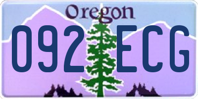 OR license plate 092ECG