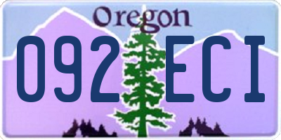 OR license plate 092ECI