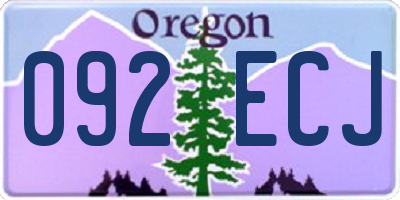 OR license plate 092ECJ