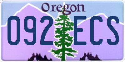 OR license plate 092ECS