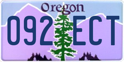 OR license plate 092ECT