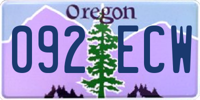 OR license plate 092ECW