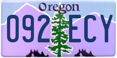 OR license plate 092ECY