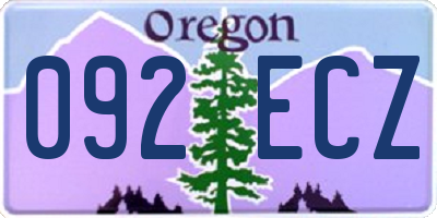 OR license plate 092ECZ