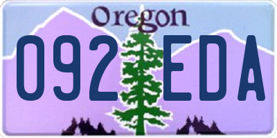 OR license plate 092EDA