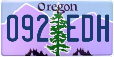 OR license plate 092EDH