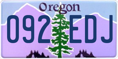 OR license plate 092EDJ