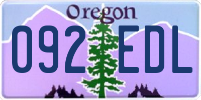 OR license plate 092EDL