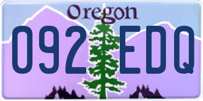OR license plate 092EDQ