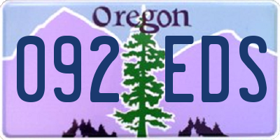 OR license plate 092EDS