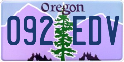 OR license plate 092EDV