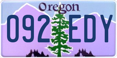 OR license plate 092EDY