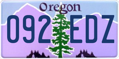 OR license plate 092EDZ