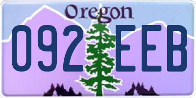 OR license plate 092EEB
