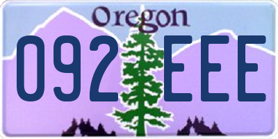 OR license plate 092EEE