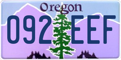 OR license plate 092EEF