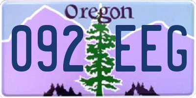 OR license plate 092EEG