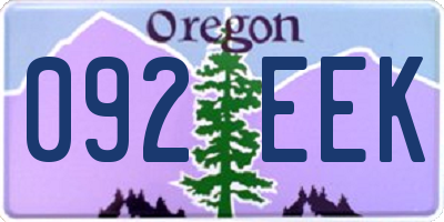 OR license plate 092EEK