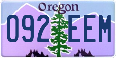 OR license plate 092EEM